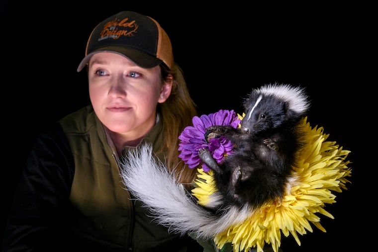 Taxidermist Heather Miller, 27, of Halifax, Pa., with the baby skunk named 'Lil Waylon' that she mounted and entered in the the Pennsylvania State Taxidermy & Wildlife Art Championships earlier this month at Seven Springs Mountain Resort in Western Pennsylvania.