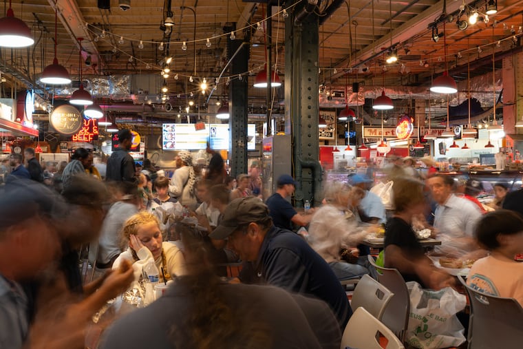 Lunch rush at Reading Terminal Market in Philadelphia.