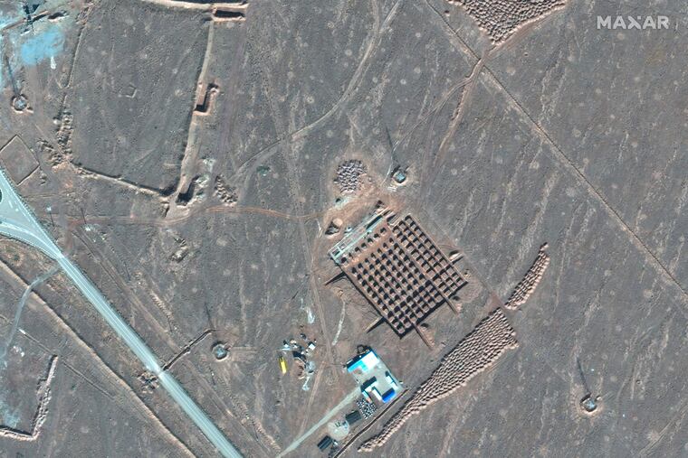 This Dec. 11, 2020, satellite photo by Maxar Technologies shows construction at Iran's Fordo nuclear facility. Iran has begun construction on a site at its underground nuclear facility at Fordo amid tensions with the U.S. over its atomic program, satellite photos obtained Friday, Dec. 18, 2020, by The Associated Press show.
