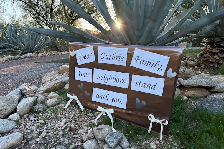 Neighbors of Nancy Guthrie, the daughter of "Today" host Savannah Guthrie, show support for the family in metro Tucson, Ariz.
