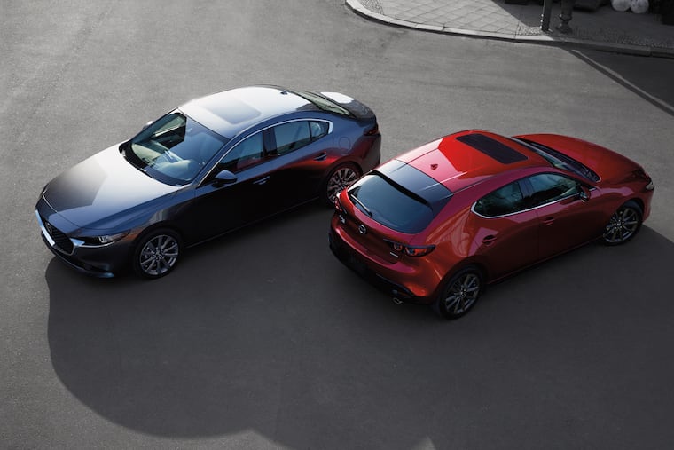 The 2025 Mazda3 continues as both a sedan or hatchback. One hatchback version even offers a manual transmission.