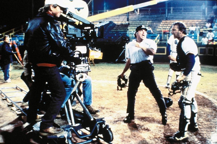 Director Ron Shelton and Kevin Costner are seen in "Bull Durham."