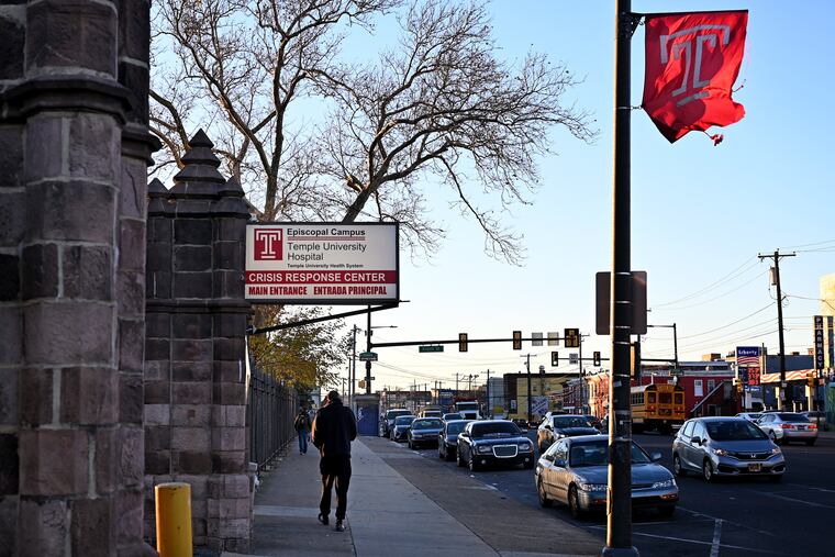 Episcopal Hospital, part of Temple Health, on E Lehigh Ave at Front Street.