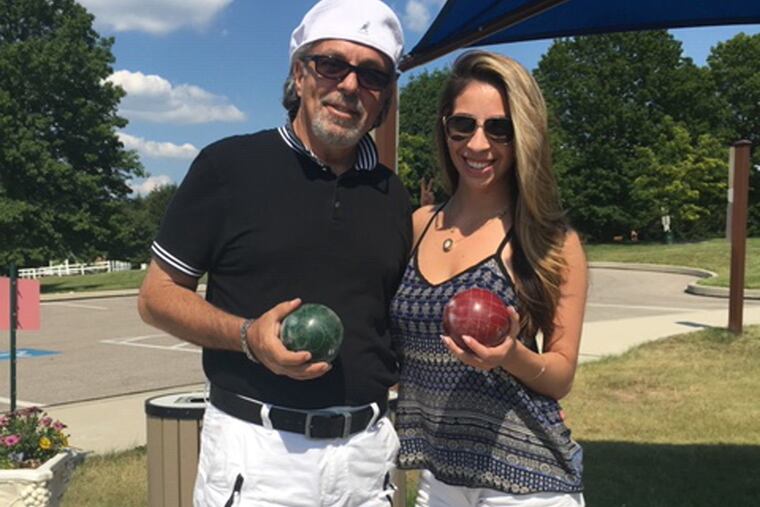 Gianna DeMedio with her father, Gary, on Father's Day 2016 playing one of his favorite activities: bocce ball.