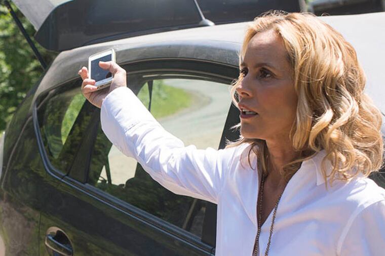 Will Harris and Maria Bello in a scene from Lifetime’s Stephen King movie “Big Driver”