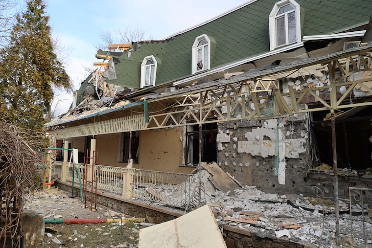 A view of a restaurant where several people, including Dmitry Rogozin, the former Russian deputy prime minister and one-time head of the state space agency Roscosmos, were wounded on Wednesday during what Russian officials in Donetsk said was shelling by Ukrainian forces, in Donetsk, the capital of Russian-controlled Donetsk region, eastern Ukraine, Thursday, Dec. 22, 2022.