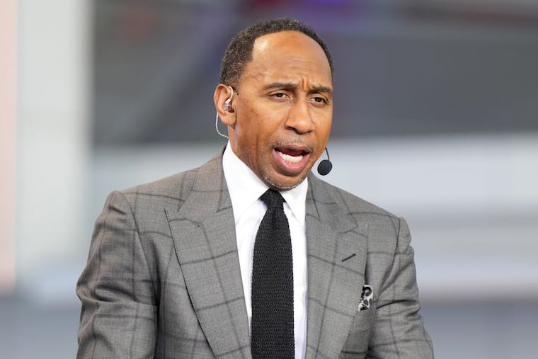 Stephen A. Smith on the ESPN "NBA Countdown" live set at Intuit Dome in Inglewood, Calif., in 2024.