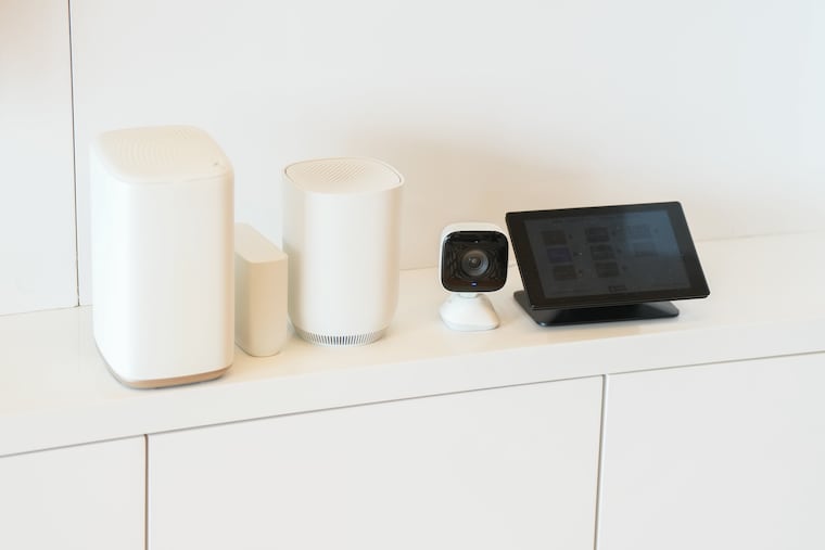Some Comcast products, including those used in its new Xfinity Shield system, on display in April.