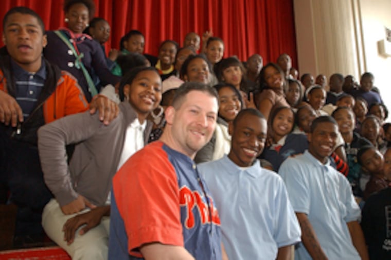 The kids in Terry Saskin's eighth-grade class at Frederick Douglass Elementary School.