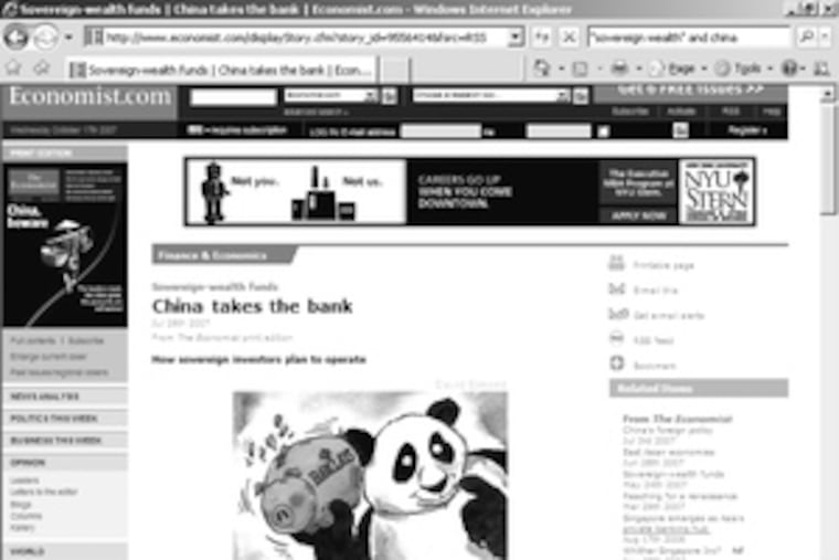 The China Development Bank's move to take a stake in Britain's Barclays P.L.C. bank is the topic of this Economist article.