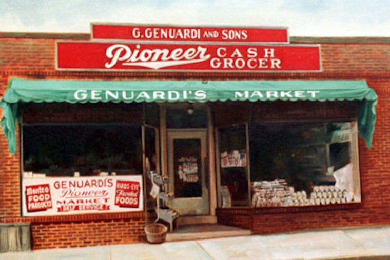 Painting of a Genuardi's market, circa 1950s. Under Safeway, the chain’s owner since 2001, the luxury grocer declined.