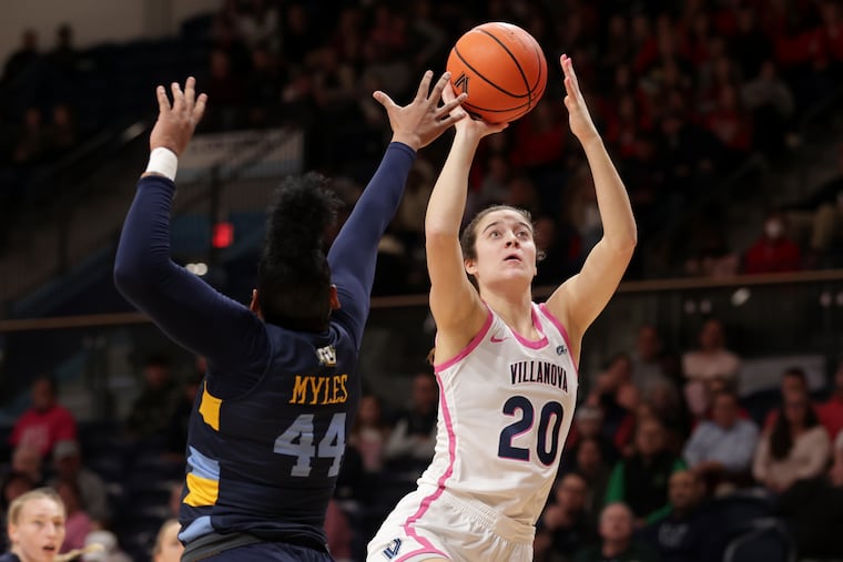Maddy Siegrist (right), during a game against Marquette, scored 31 points on Saturday against Butler.