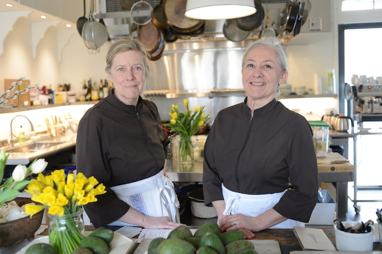 Christopher Hirsheimer (left) and Melissa Hamilton pose for a photo in their newly opened Canal House Station in Milford, N.J., which serves breakfast and lunch.