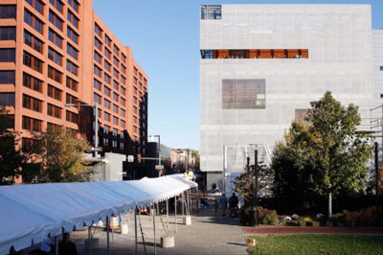 The Jewish Museum on 5th and Market St. prepared for its opening. (Mitchell Leff / Staff Photographer)