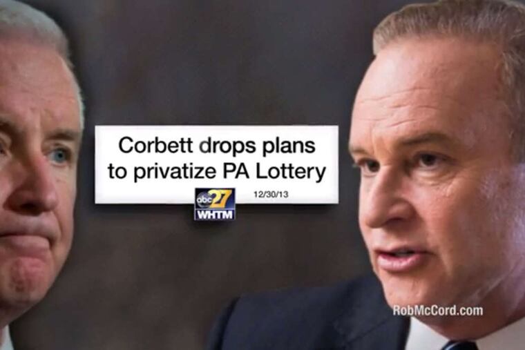 Rob McCord claims he took on Gov. Corbett, but he got an assist.