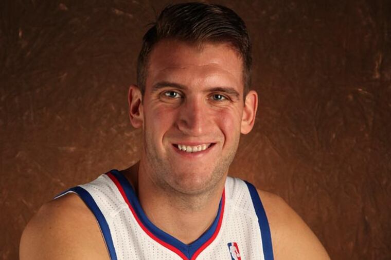 Spencer Hawes during Sixers Media Day. (Steven M. Falk/Staff Photographer)