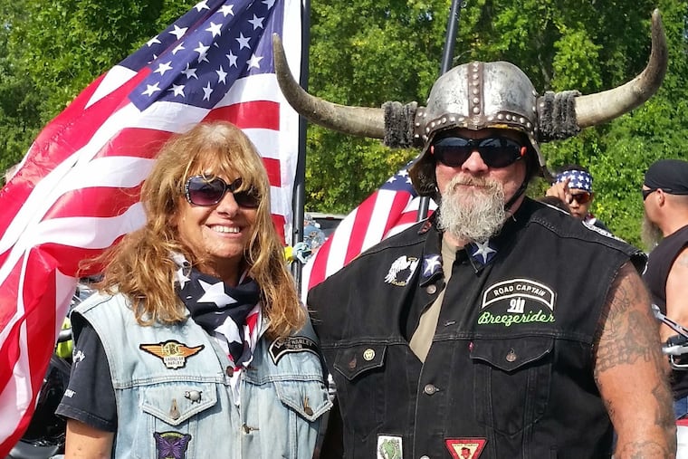 Motorcycling enthusiasts, like these two, will travel through bucolic country roads in Pennsylvania and New Jersey during theCentral Bucks Rotary Club’s annual Ride For The Heroes on June 2, 2019.
