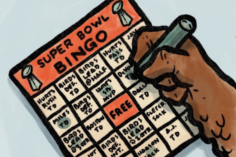 A lot can happen during a Super Bowl. All you need is a handful to win our bingo game.