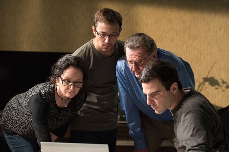 In Oliver Stone's "Snowden": (from left) Melissa Leo , Joseph Gordon-Levitt, Tom Wilkinson, Zachary Quinto.