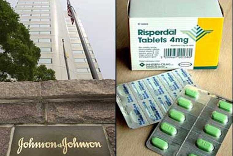 Johnson & Johnson company headquarters left. Risperdal right.