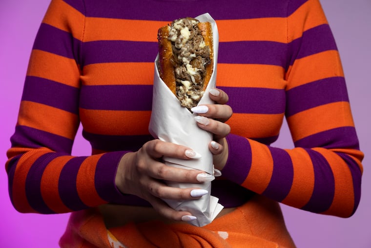 A cheesesteak from Angelo’s photographed in the Philadelphia Inquirer studio on Tuesday, Jan. 28, 2025 in Philadelphia.