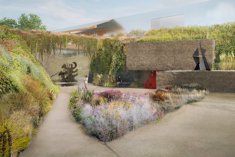 A digital rendition of the future Calder Gardens. © Herzog & de Meuron.
All artworks by Alexander Calder © 2022 Calder Foundation,.New York / Artists Rights Society (ARS), New York.