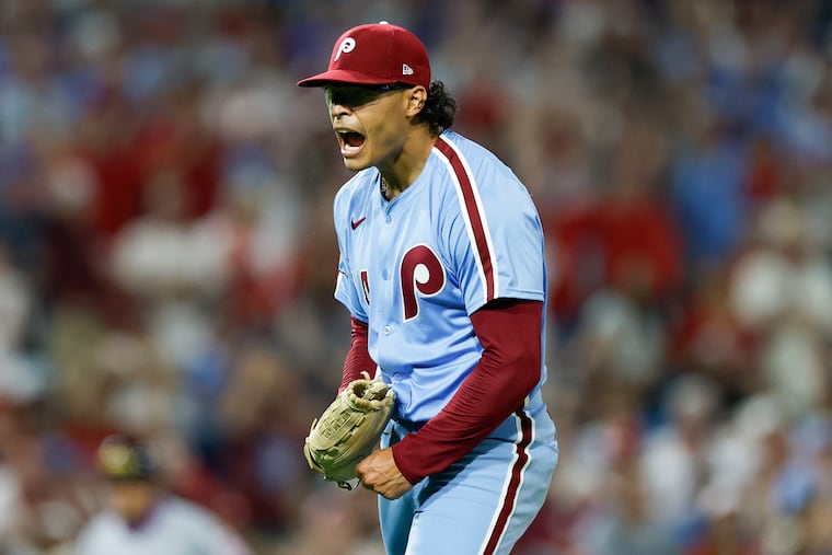 Phillies pitcher Jesús Luzardo pitched eight innings for the first time all season against the Mets on Thursday.