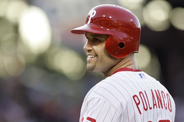 Placido Polanco missed his second consecutive game yesterday because of a sore elbow. (AP Photo/Tom Mihalek)