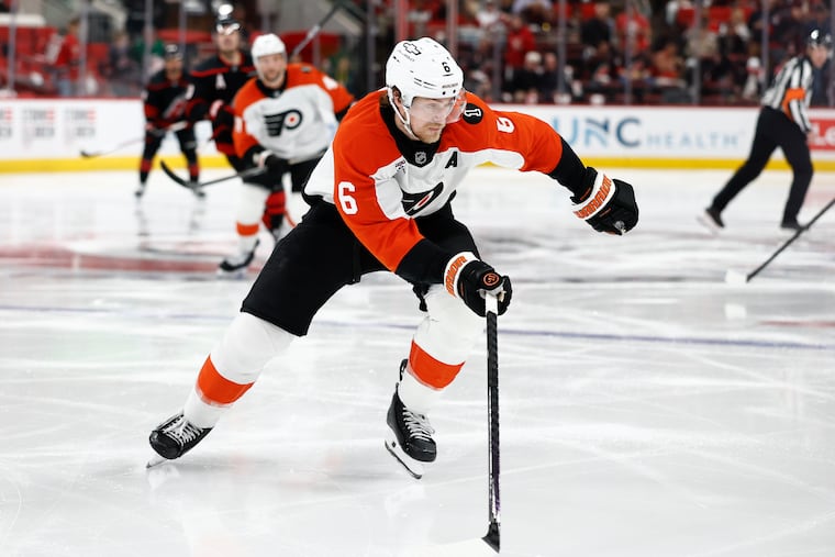 Flyers defenseman Travis Sanheim did it all on Monday night. But it wasn't quite enough.