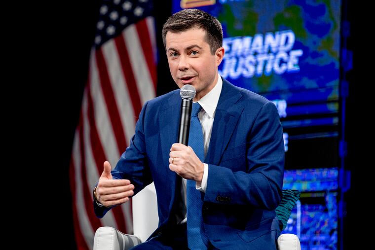 Democratic presidential candidate former South Bend, Ind., Mayor Pete Buttigieg speaks at "Our Rights, Our Courts" forum at New Hampshire Technical Institute's Concord Community College, Saturday, Feb. 8, 2020, in Concord, N.H.