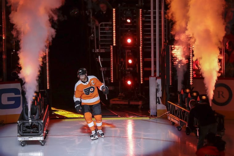 Flyers left winger Claude Giroux has seven points in the first five games.