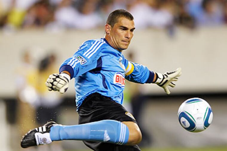 Union goalkeeper Faryd Mondragón has a 0.84 goals-against average and seven shutouts this season. (Michael Perez/AP file photo)
