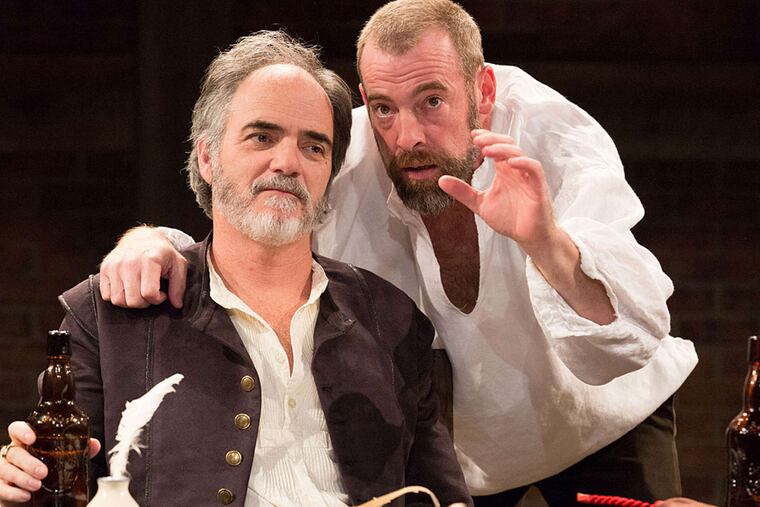Eric Hissom as Shag and Ian Merrill Peakes as Richard in Arden Theatre Company's production of "Equivocation."