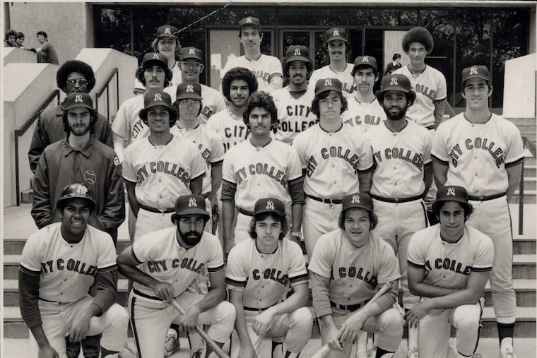 Juan R. Sanchez (in the second row, third from the left) on his City College of New York baseball team.