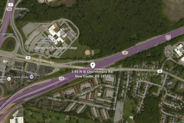 Delaware State Police said a small plane crashed Sunday morning just west of I-95 in New Castle County, Del.