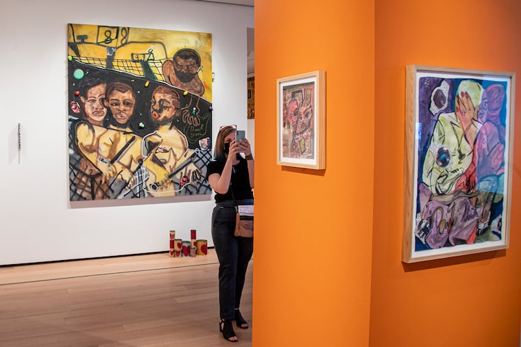 Museum visitors tour the new contemporary galleries at the redesigned Philadelphia Museum of Art, in Philadelphia, Pa. Friday, May 7, 2021