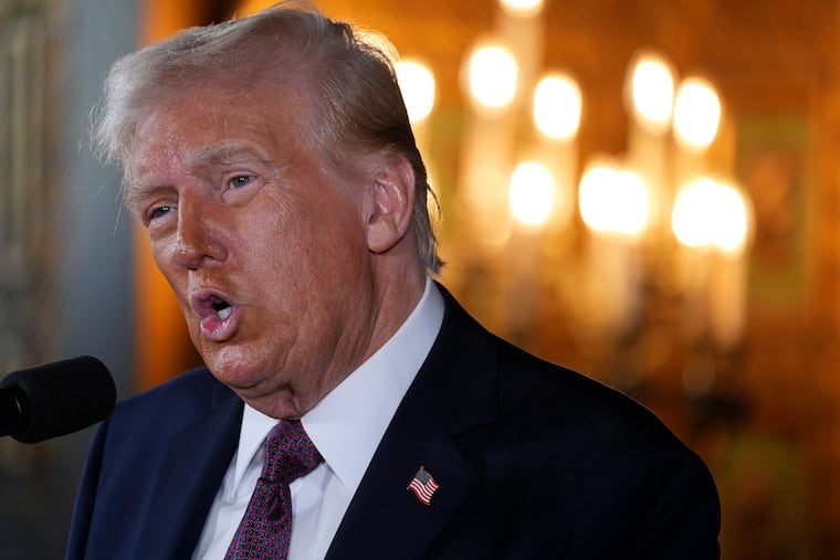 President-elect Donald Trump speaks during a news conference at Mar-a-Lago on Tuesday, Jan. 7, 2024, in Palm Beach, Fla.