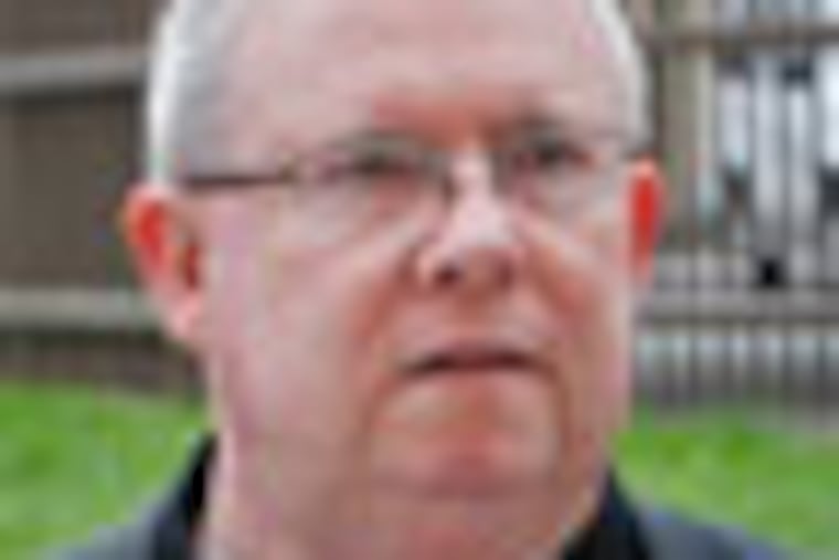 Monsignor William Lynn arrives at the Criminal Justice Center in Philadelphia on Wednesday morning April 4, 2012. He is accused of covering up alleged sexual abuses by Catholic priests. ( ALEJANDRO A. ALVAREZ / STAFF PHOTOGRAPHER )