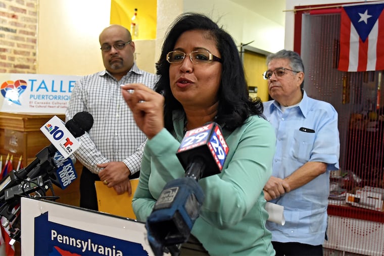 Philadelphia city councilwoman Maria Quinones Sanchez, Pa. State Representative Angel Cruz (left) and former city councilman Angel Ortiz want a new national coalition of politicians, business and community leaders uniting in support of Congressional intervention in Puerto Rico's economic crisis.