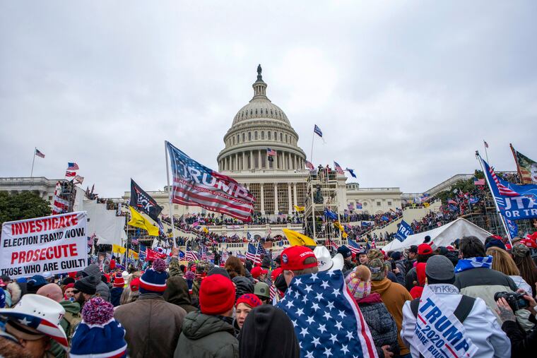 Rioters loyal to President Donald Trump at the U.S. Capitol in Washington, Jan. 6, 2021.