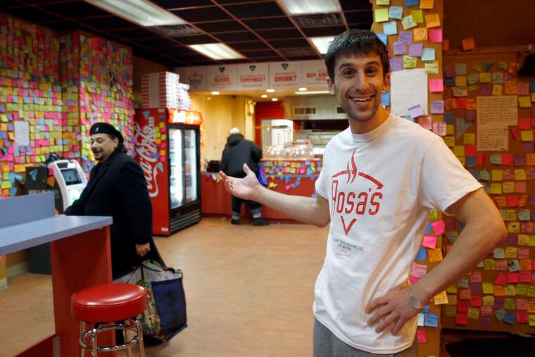 Mason Wartman, owner of Rosa's Fresh Pizza, quit a Wall Street job to start a $1-a-slice pizzeria.