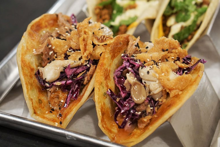 Roast duck tacos from Revolution Taco at 2015 Walnut St.