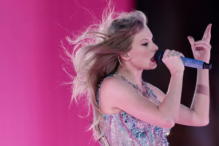 Taylor Swift performs during the first of three Eras Tour performances at Lincoln Financial Field in Philadelphia on Friday, May 12, 2023. .