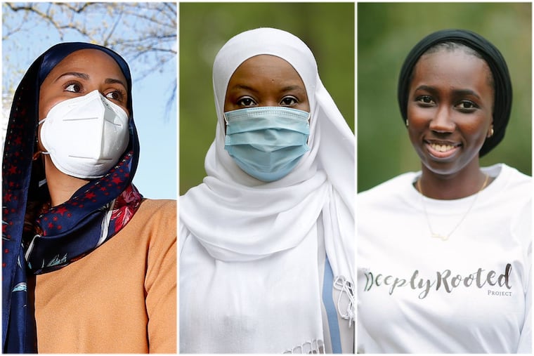 From left to right: Safiyya Shabazz, Kameelah Rashad, and Oumy Thioune. All three women are National Black Muslim COVID Coalition organizers working from the Philadelphia area.