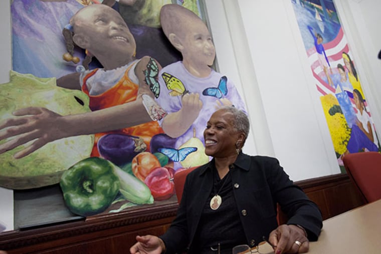 U.S. Dept of Agriculture Food, Nutrition and Consumer Service Administrator Audrey Rowe smiles before a meeting discussing Summer Food Service Program and bringing summer meals to the city when school is out of session in Camden City Hall on Monday, April 7, 2014. ( DAVID M WARREN / Staff Photographer )