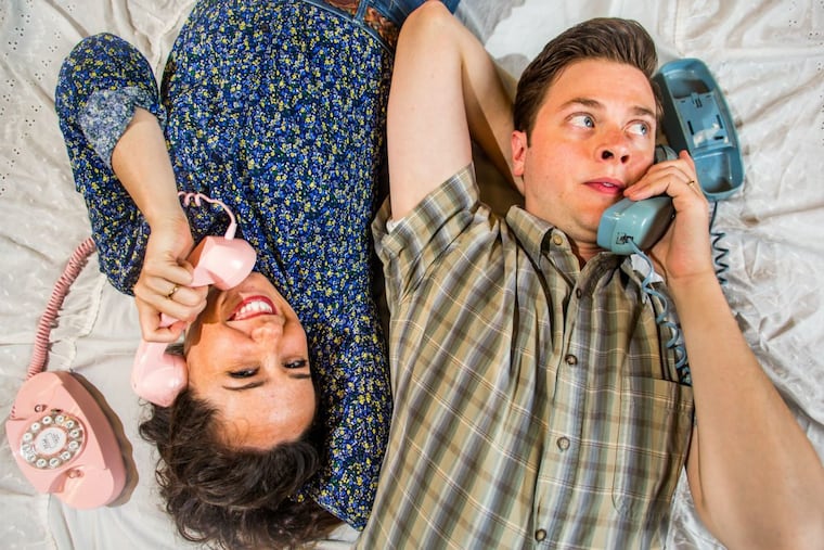 Alex Keiper (left) and Michael Doherty in “TouchTones,” through Dec. 3 at Arden Theatre Company.