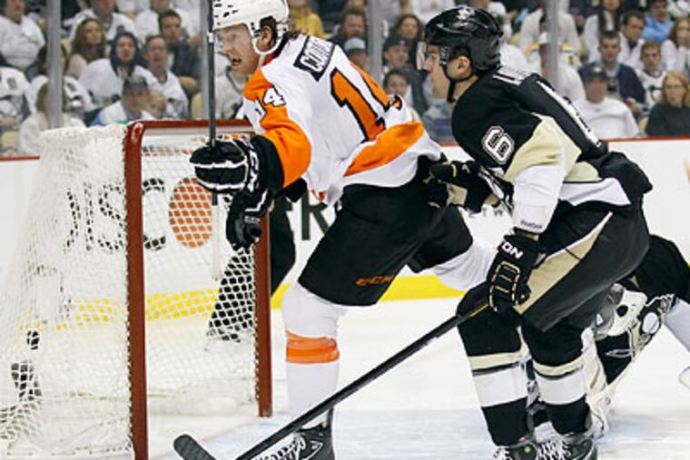Sean Couturier grew up wanting to play like Pittsburgh's Evgeni Malkin. (Yong Kim/Staff Photographer)