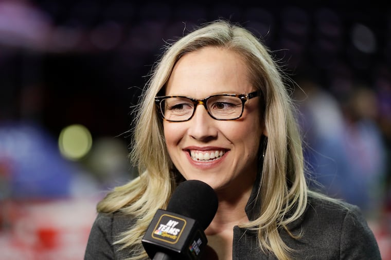 Sixers play-by-play announcer Kate Scott is from the Bay Area and harbors a fondness for her hometown teams but also has a soft spot for Philly teams, including the Eagles.