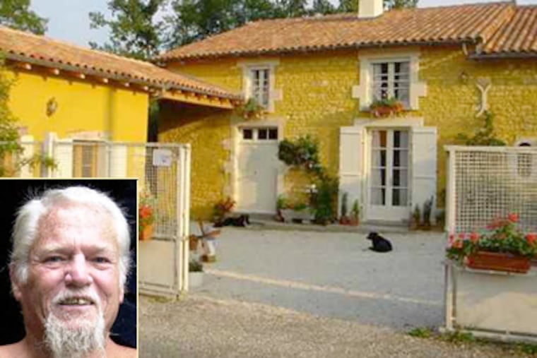 Moulin de Guitry, an old windmill and former bakery in southwest France where Ira Einhorn (inset) lazed in the sun for years after fleeing the United States.