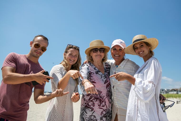 From left, Andrew Shendock, Chloe Healy, Kathleen DelVecchio, Kathy Gregory, and Devin Deanna in Ocean City.